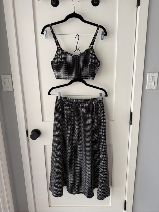 SHEIN Dresses & Skirts - SHEIN Black and White Polka Dot Maxi Skirt Set
